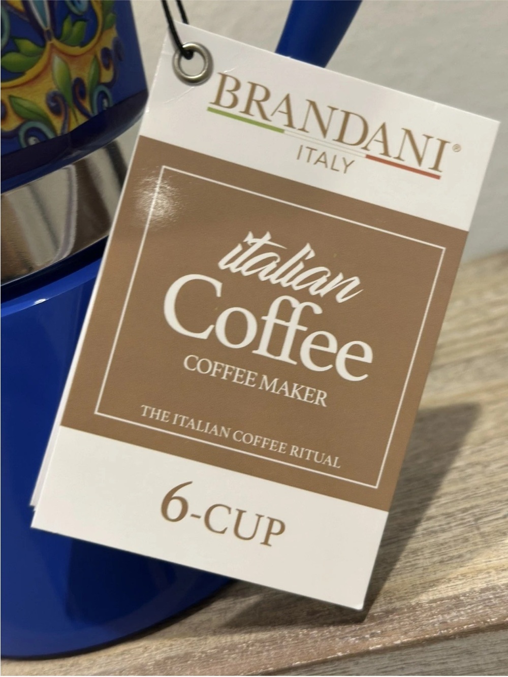 Brandani Italy Blue &Lemons Coffee Maker Moka Pot Stovetop Aluminum 6
Cup NEW - Picture 2 of 7